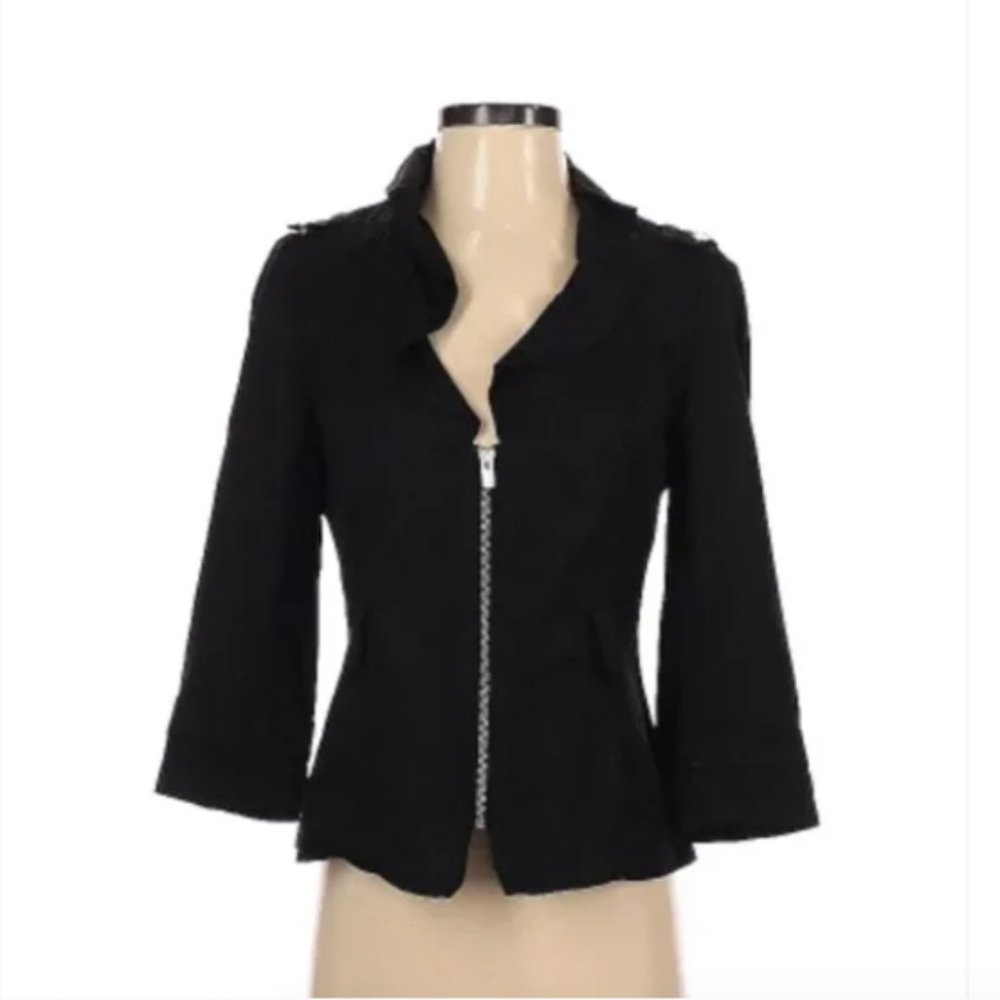 White House Black Market Ruffle Jacket Size 6